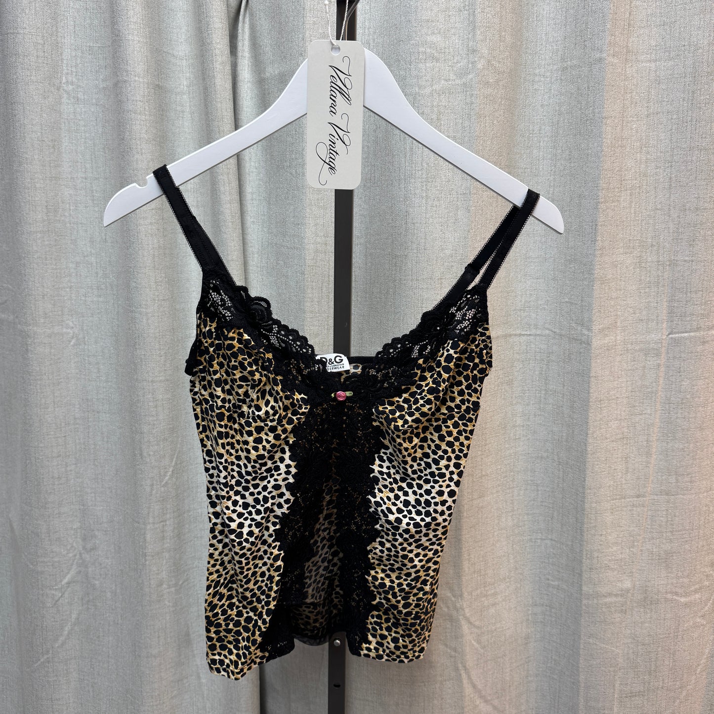 D&G Leopard Print Open Front Tank Top