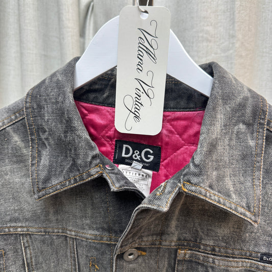 D&G FW2003 10 Tags Grey Raw Denim Jacket