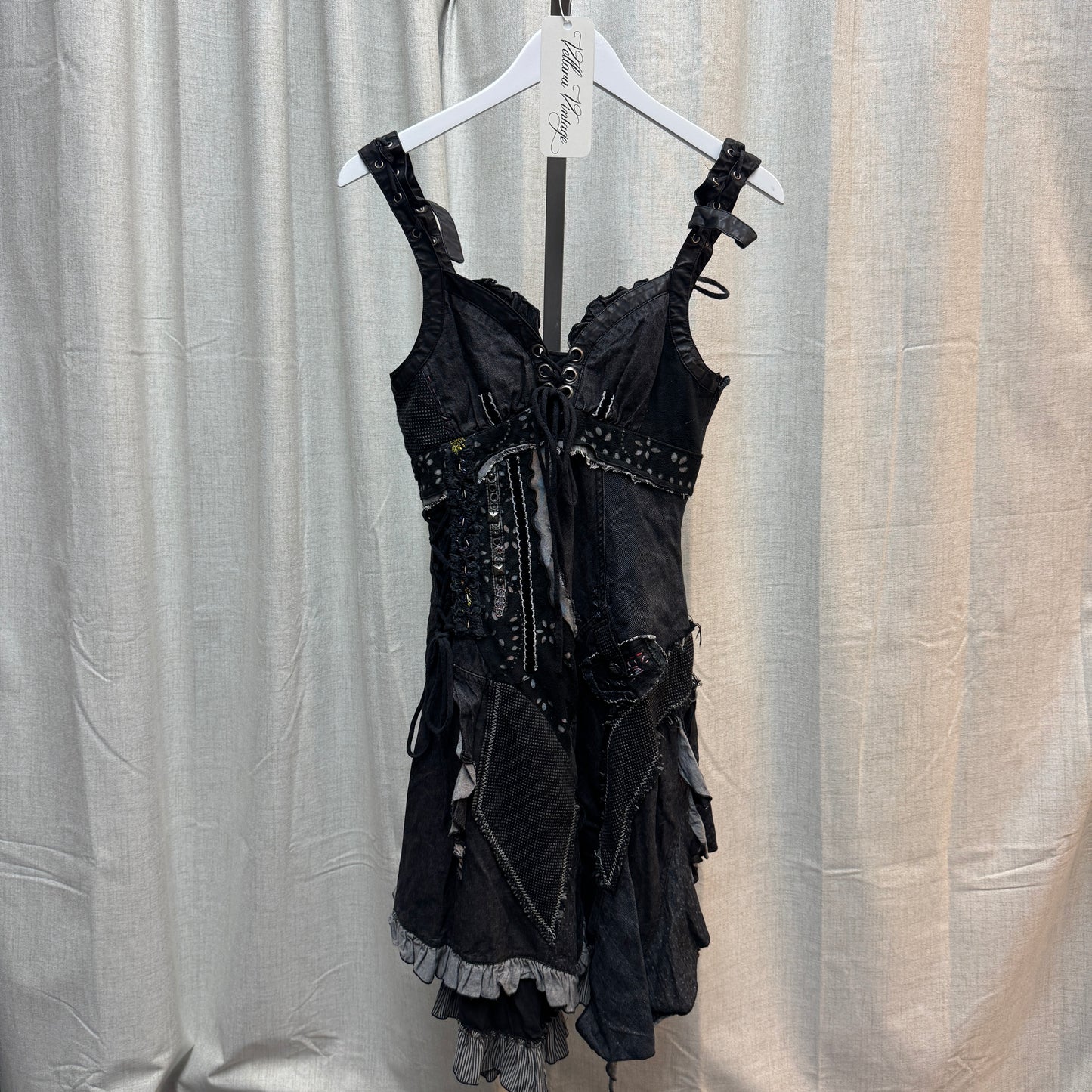 Black Distressed Patchwork Fairy Dress