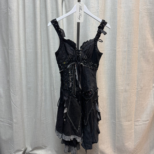 Black Distressed Patchwork Fairy Dress