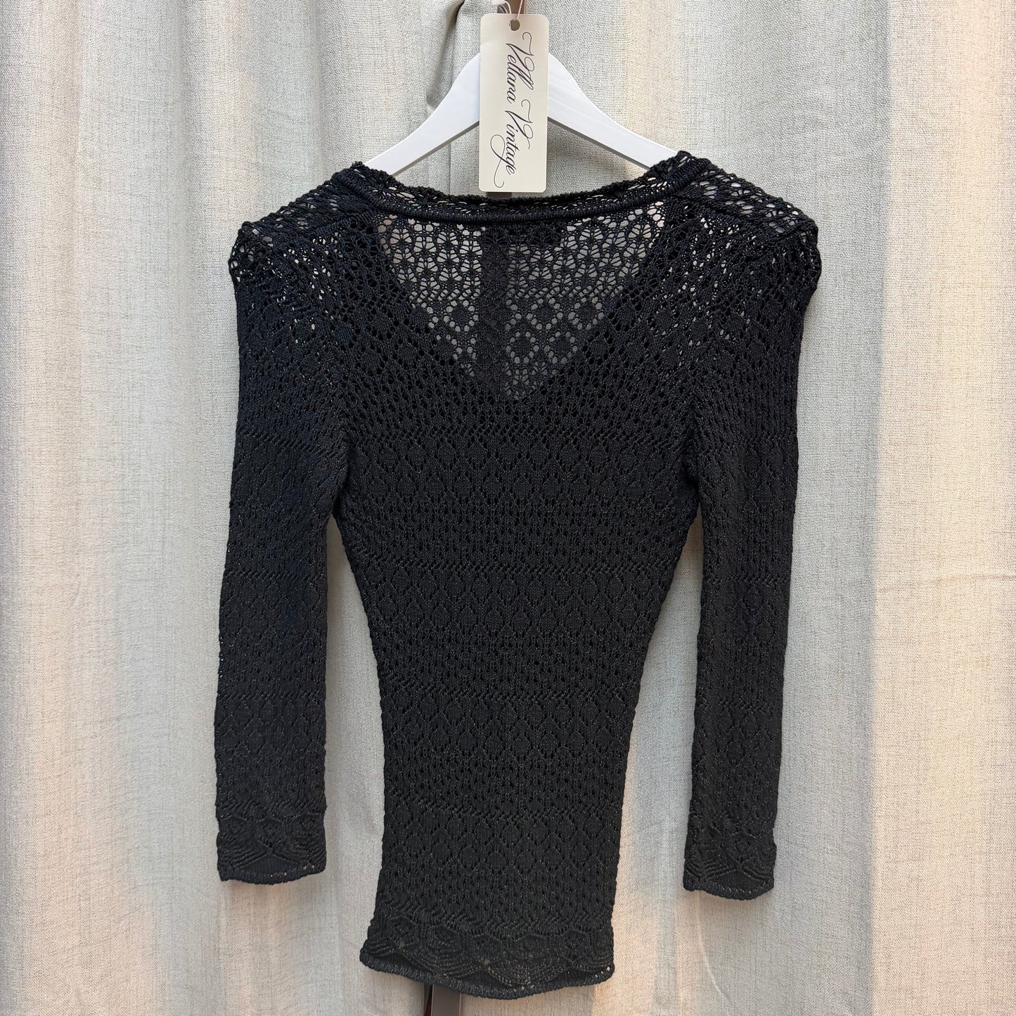 Dolce Gabbana Navy Blue Knit Sweater Top