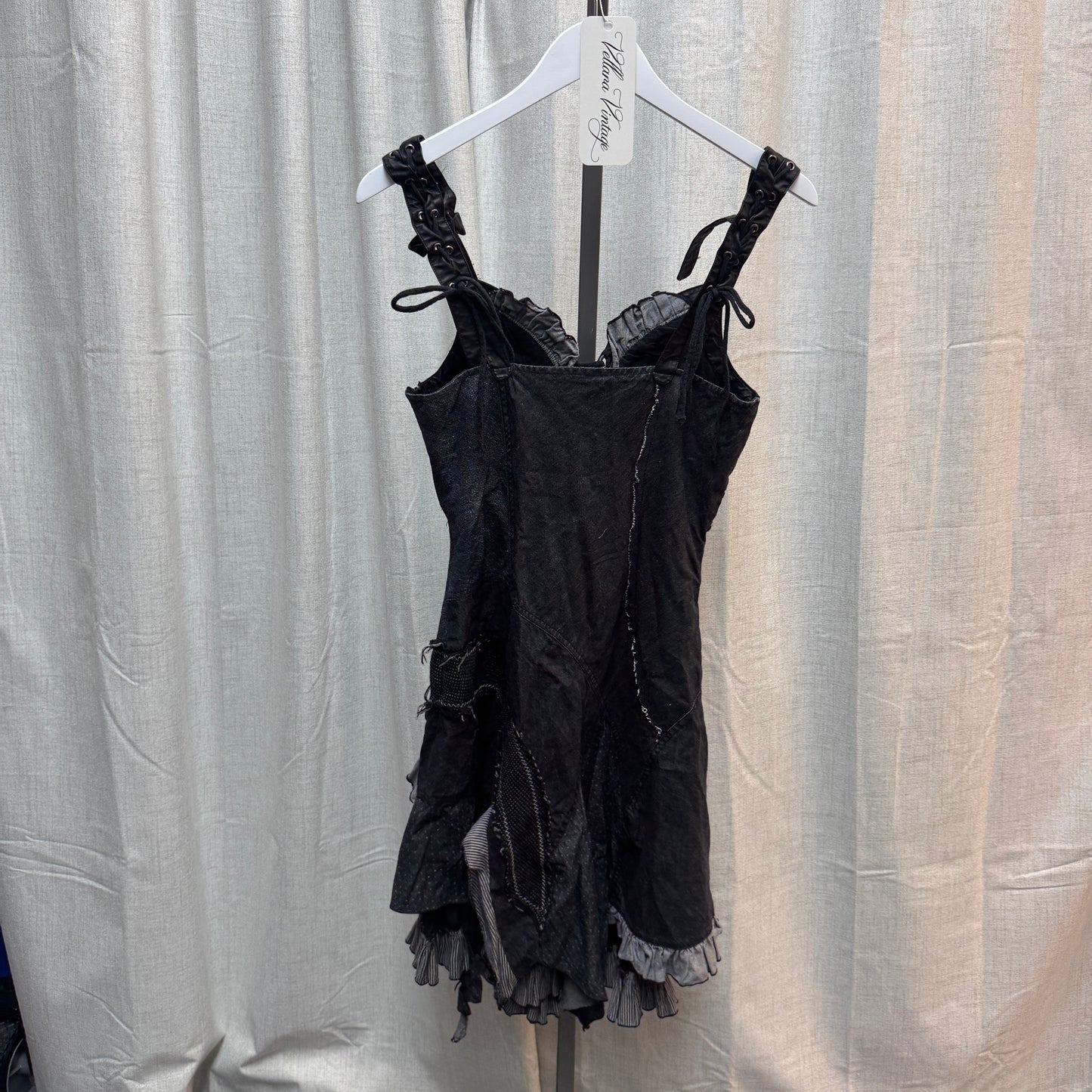 Black Distressed Patchwork Fairy Dress