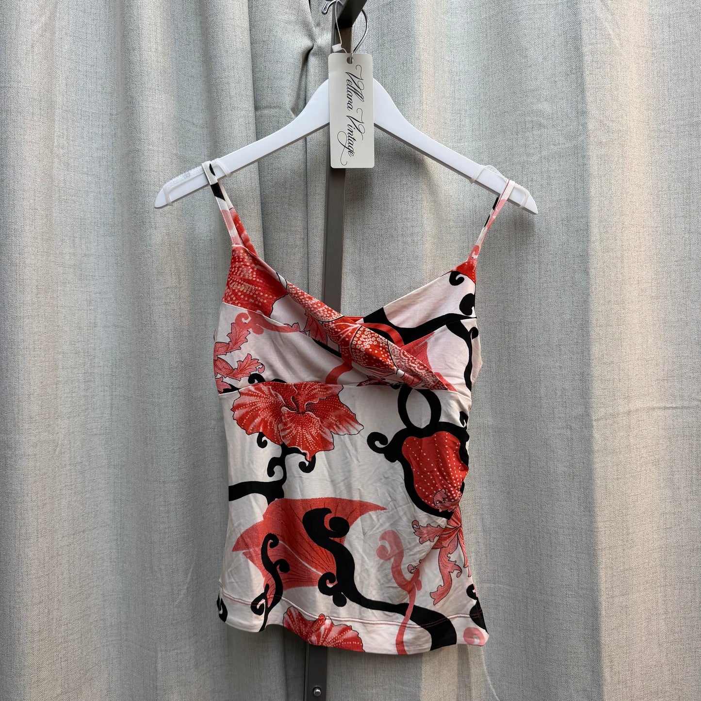 Just Cavalli Red Hibiscus Print Top