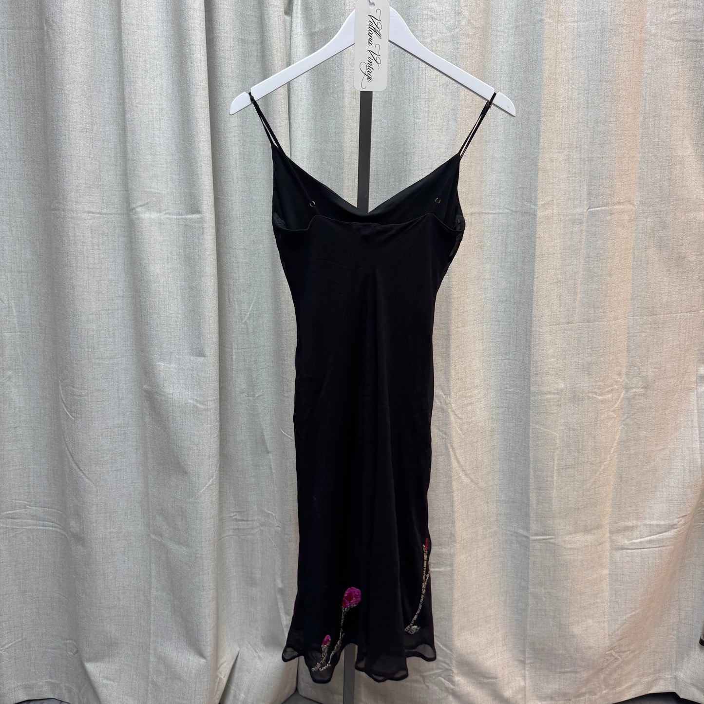Betsey Johnson Silk Floral Beaded Midi Dress