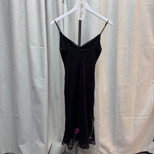 Betsey Johnson Silk Floral Beaded Midi Dress