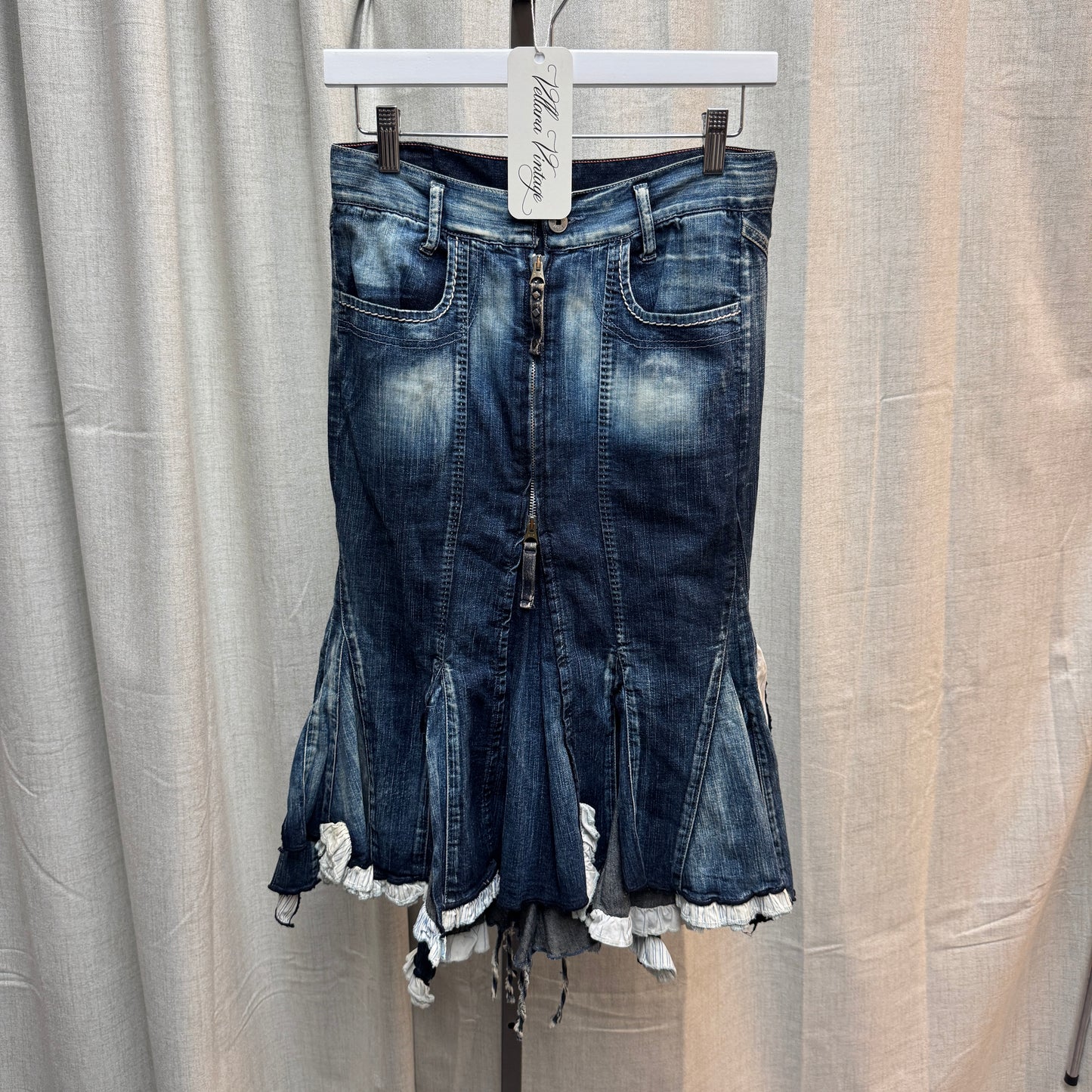 Marithe Francois Girbaud Denim Midi Mermaid Skirt