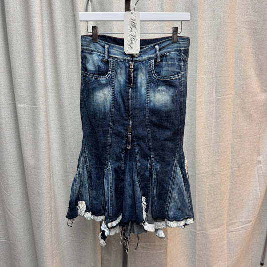 Marithe Francois Girbaud Denim Midi Mermaid Skirt