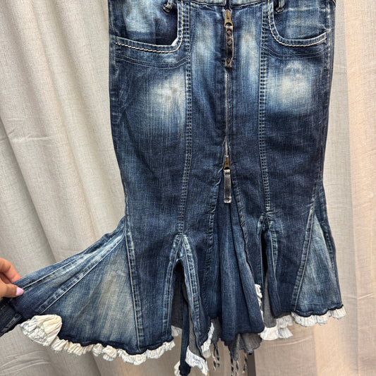 Marithe Francois Girbaud Denim Midi Mermaid Skirt