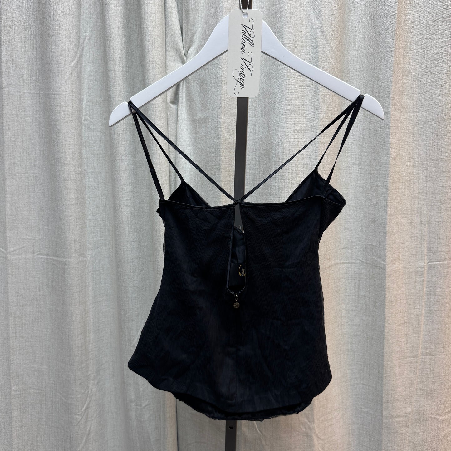 Just Cavalli Silk Sequin Zebra Tank Top