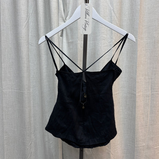 Just Cavalli Silk Sequin Zebra Tank Top