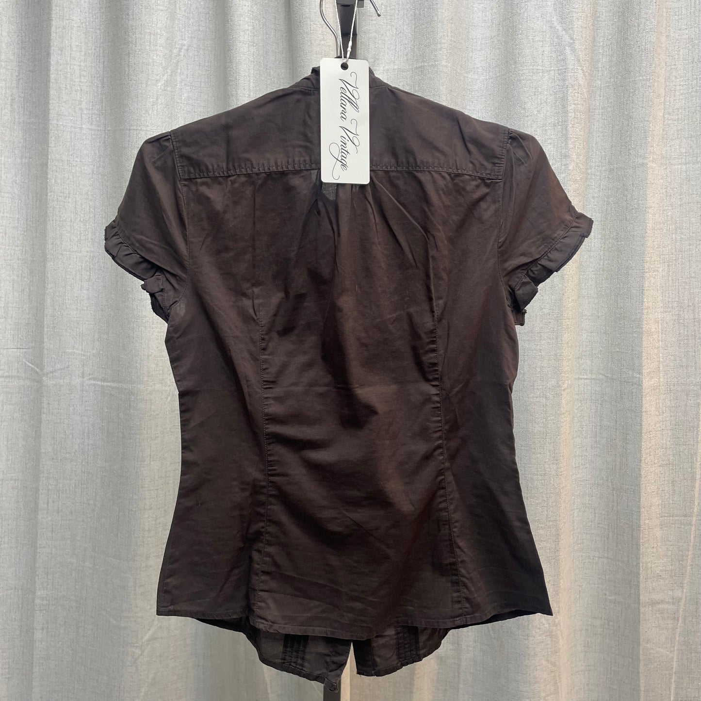 Esprit Brown Ruffle Short Sleeve Blouse