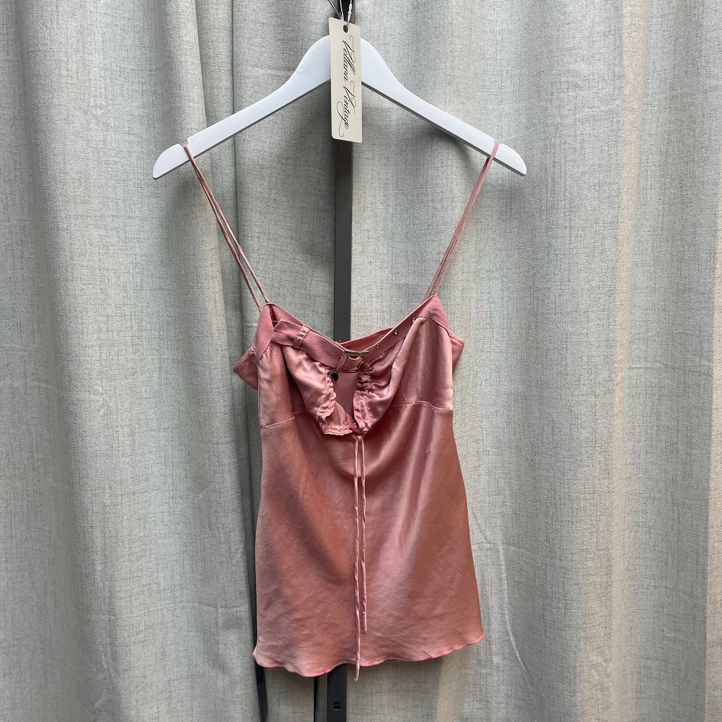 Sandro Pink Silk Buckle Tank Top