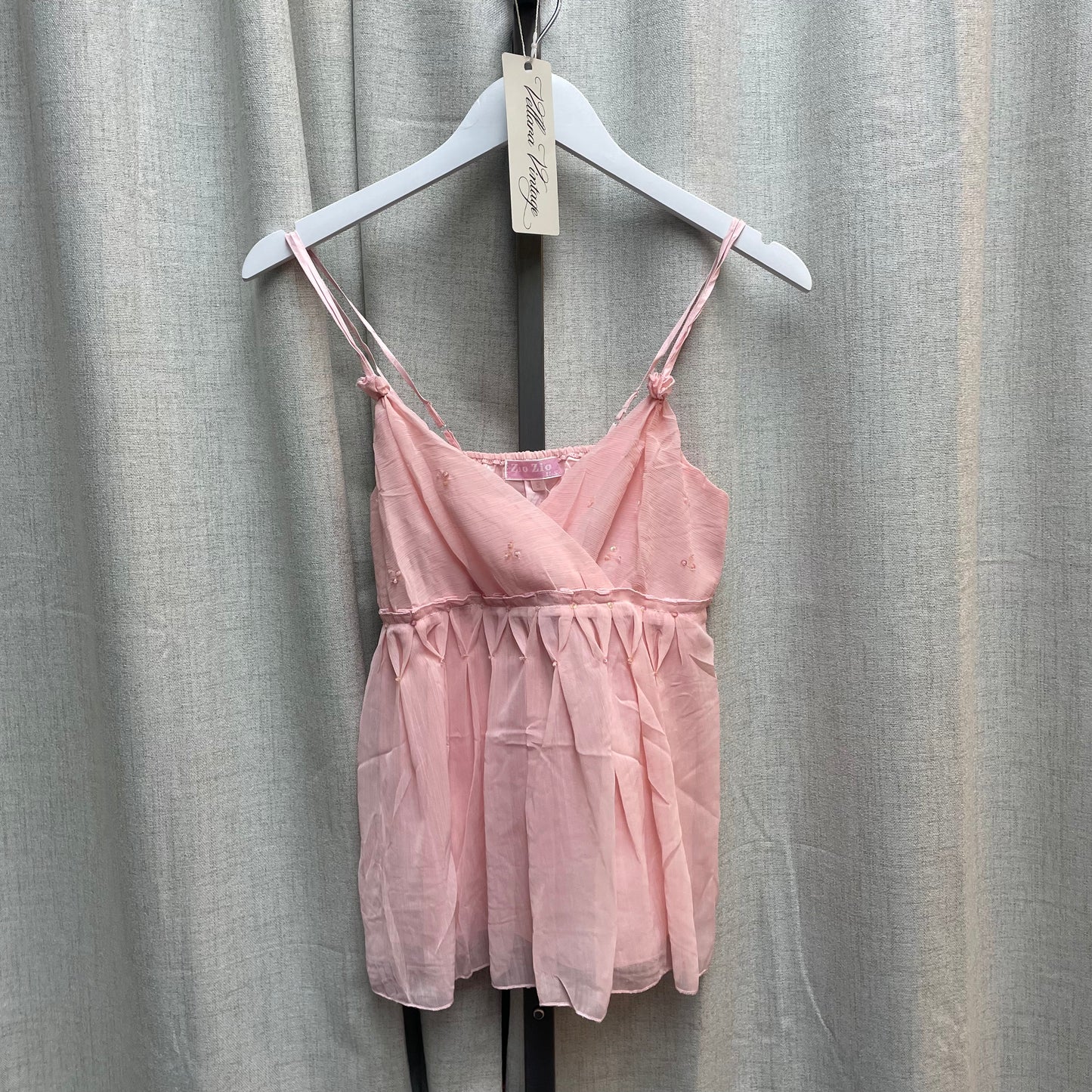 Pink Babydoll V-Neck Tank Top