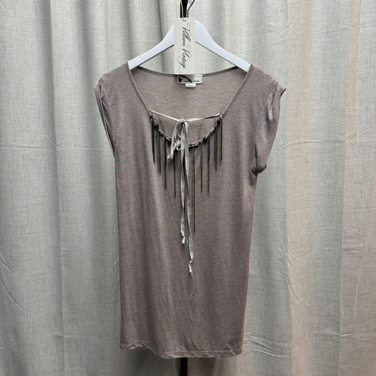 Beige Chain Embellished Tunic Dress