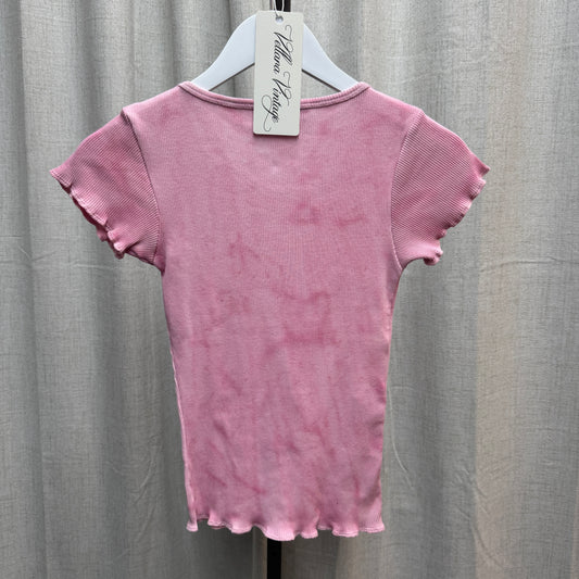 Sonia Trussardi Sepe Pink Ribbed Floral T-Shirt