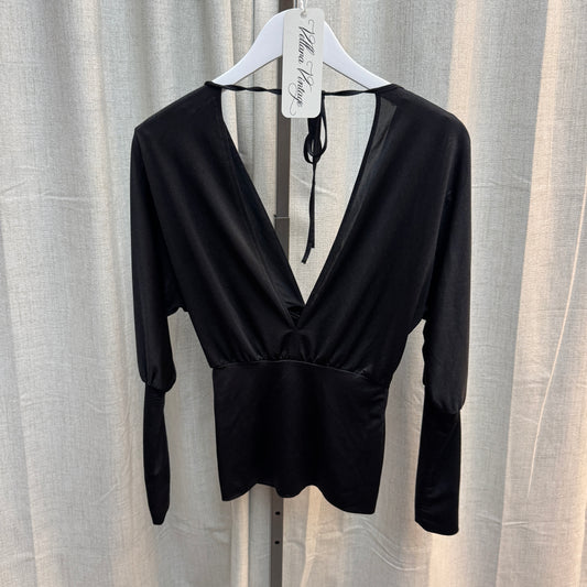Black Star Open-Back Long Sleeve Top