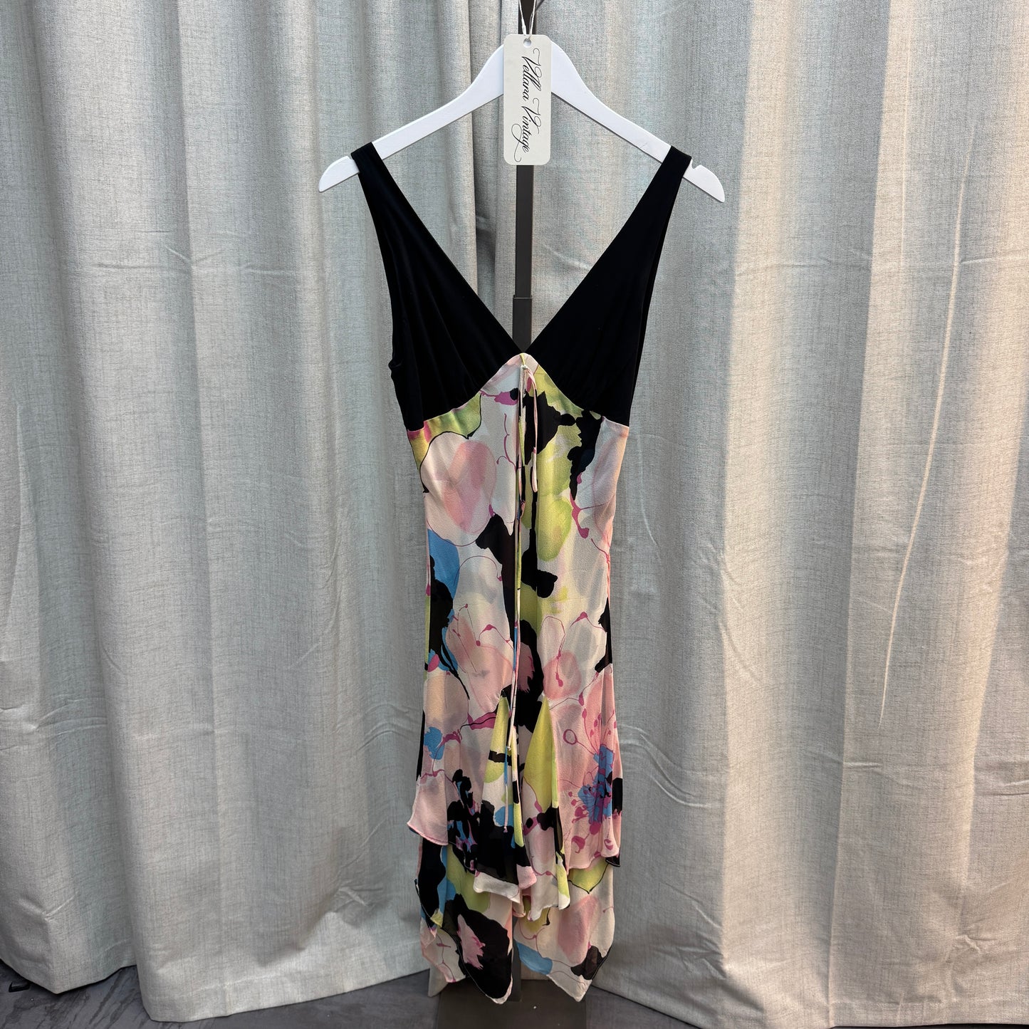 BCBGMAXAZRIA Silk Abstract Patterned Midi Dress