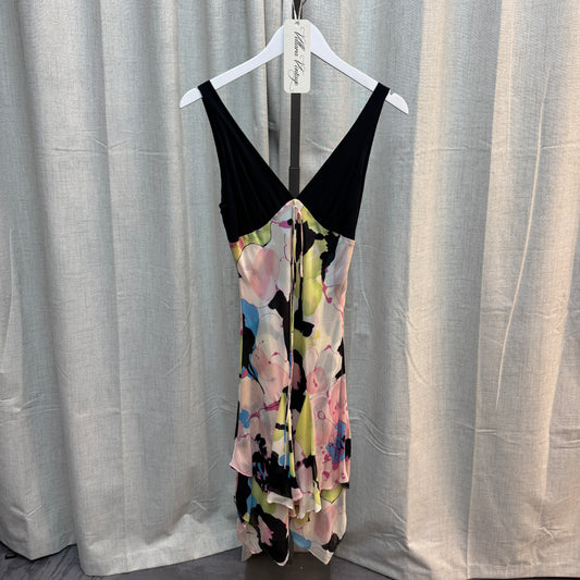 BCBGMAXAZRIA Silk Abstract Patterned Midi Dress