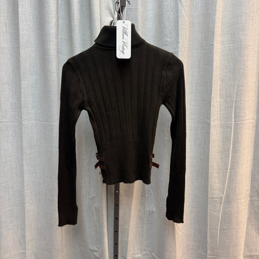 Morgan De Toi Olive Turtleneck Sweater with Buckles