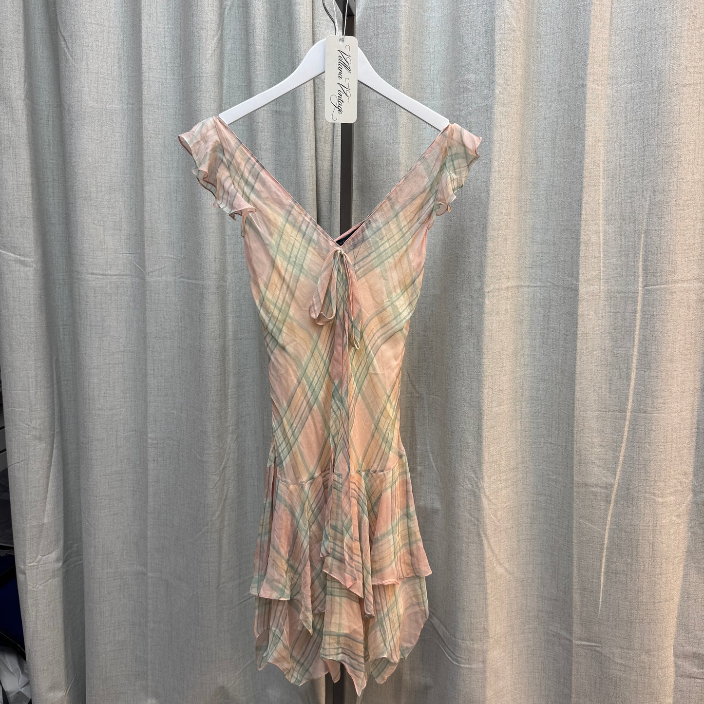 Ralph Lauren NWT Silk Pink Plaid Midi Dress