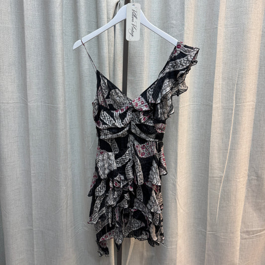 Isabel Marant Silk Asymmetrical Ruffle Midi Dress