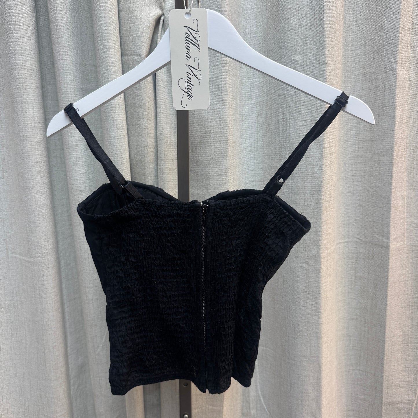 Black Lace-Up Corset-Style Tank Top