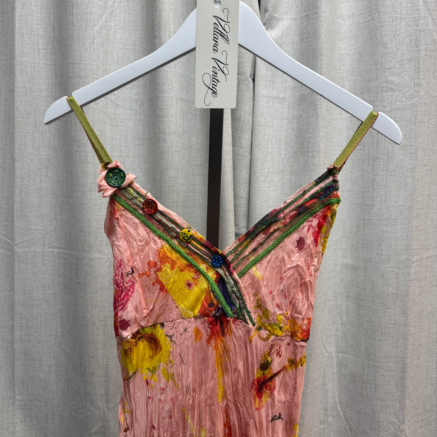 Pink Abstract Watercolor Midi Dress
