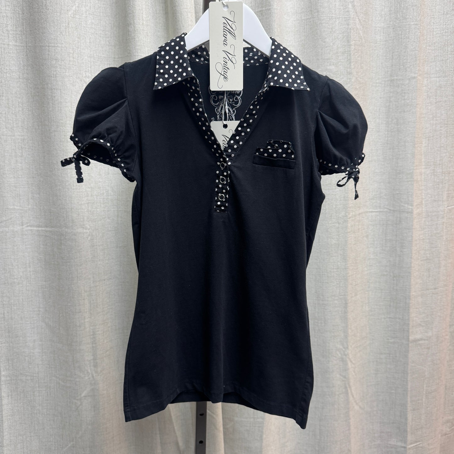 Morgan De Toi Polka Dot Polo Short Sleeve Top
