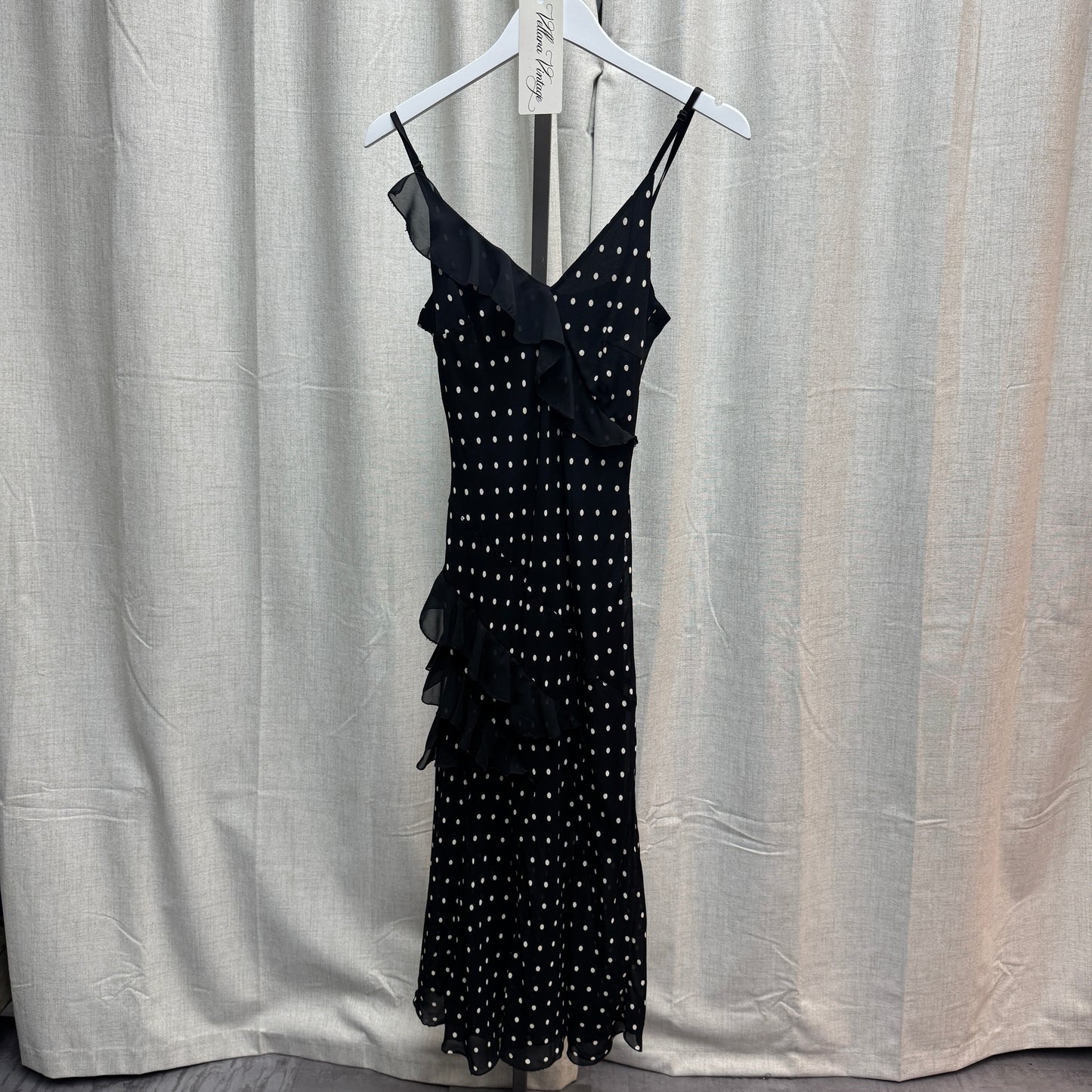 Polka Dot Ruffle Maxi Dress