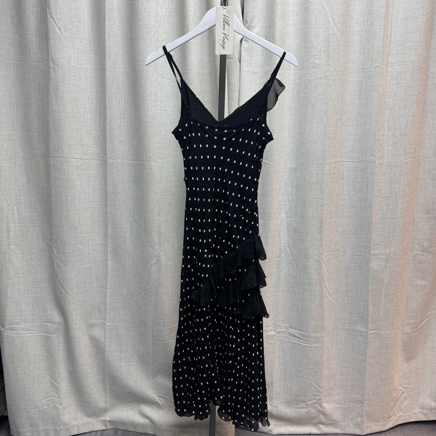 Polka Dot Ruffle Maxi Dress