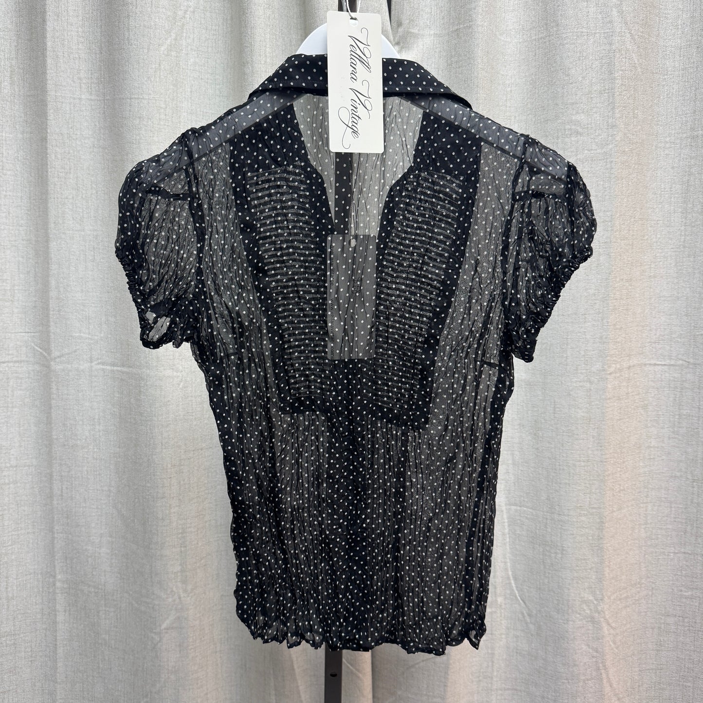 NAFNAF Sheer Polka Dot Short Sleeve Top