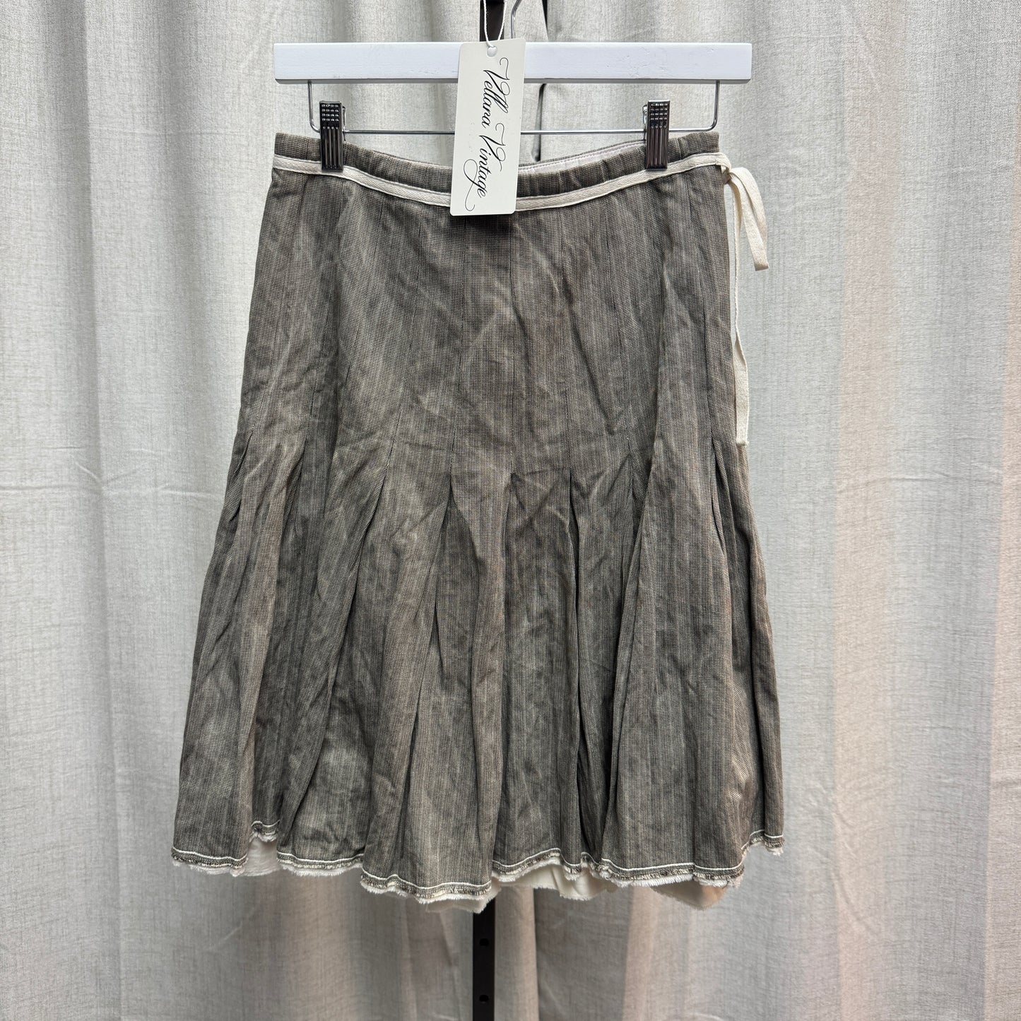 IKKS Distressed Gray Midi Pleated Skirt