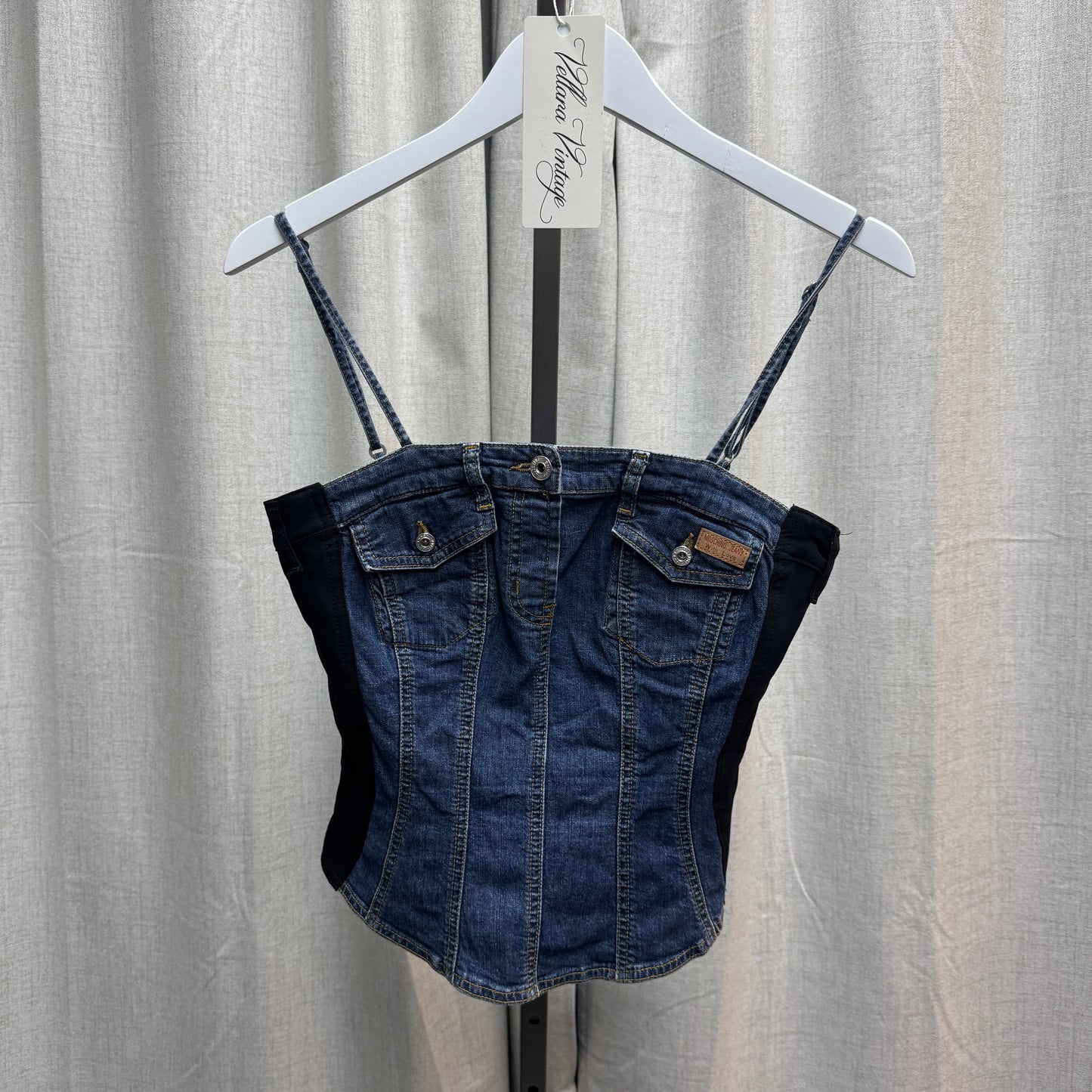 Moschino Jeans Denim Corset-Style Top