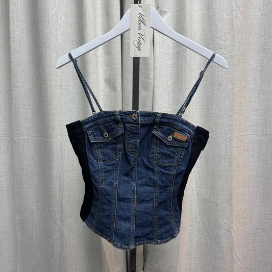 Moschino Jeans Denim Corset-Style Top