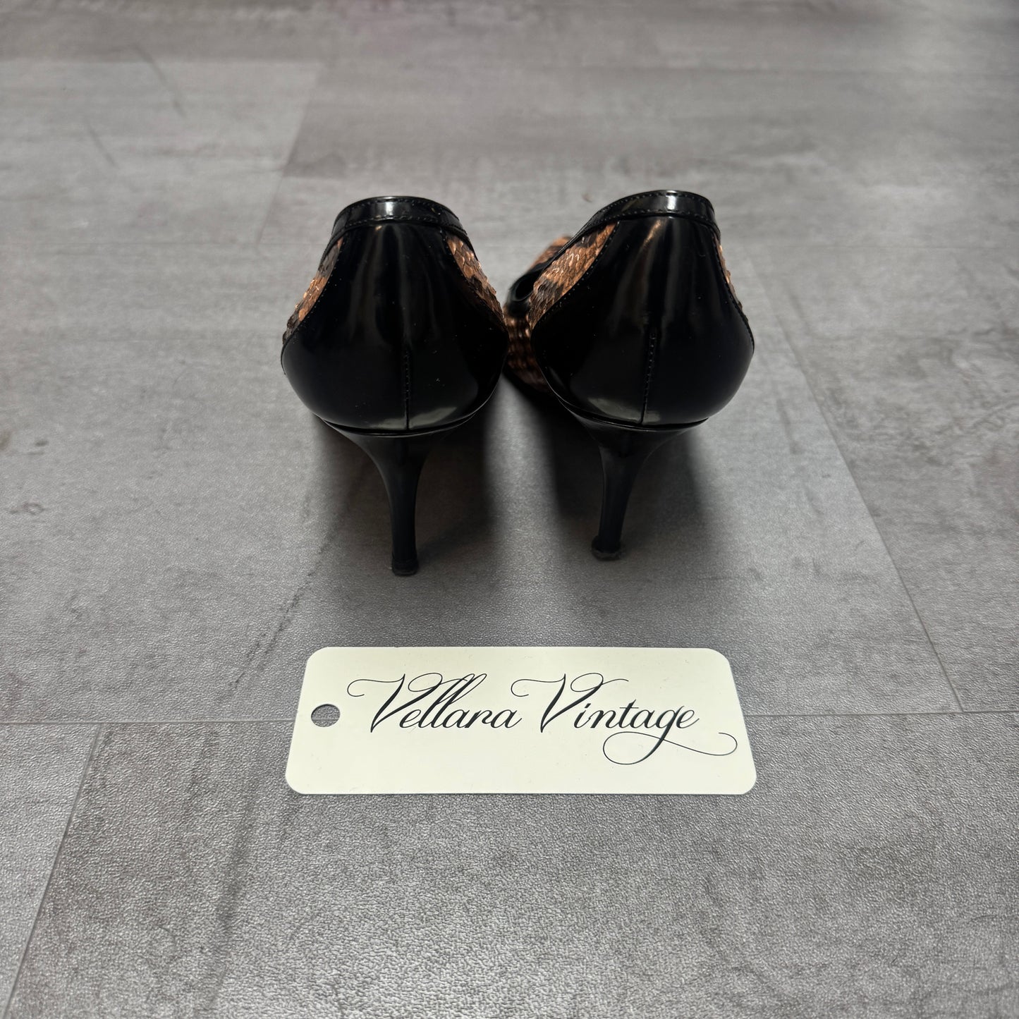 Dolce & Gabbana Brown Python Point-Toe Heels