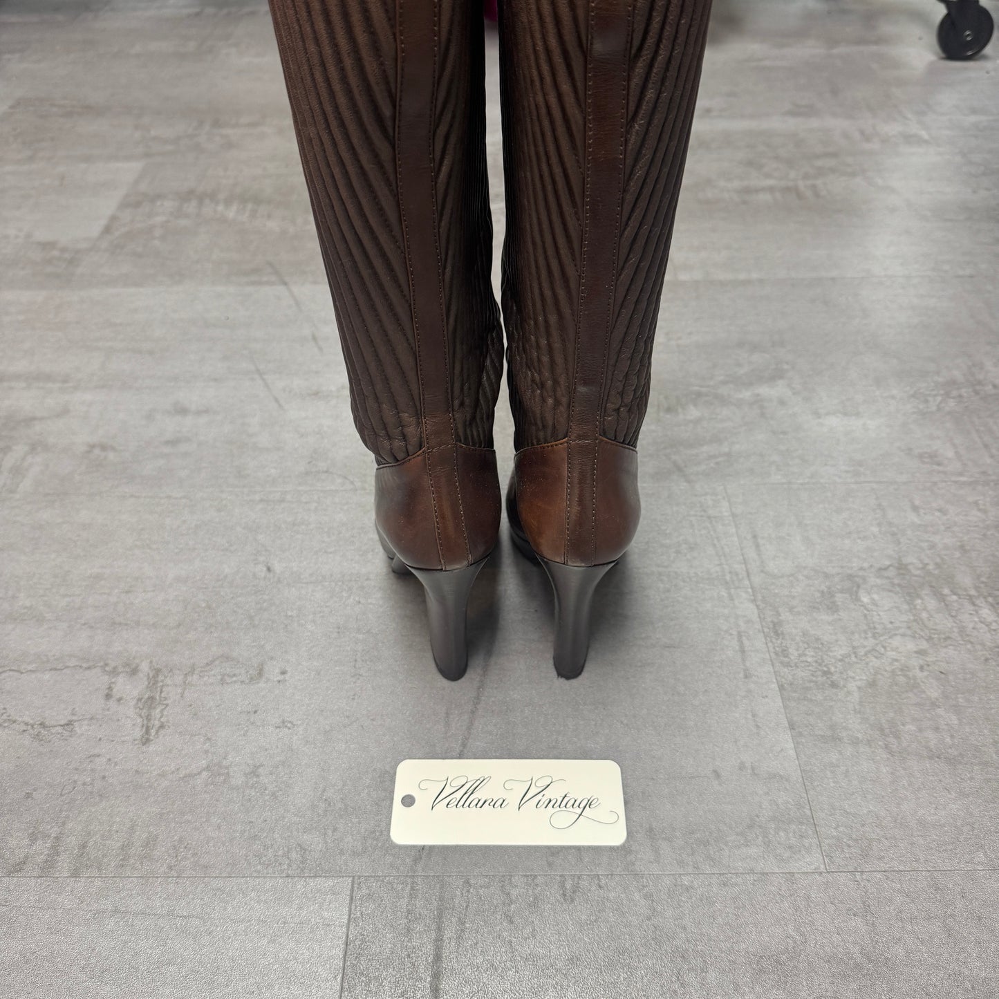 Gucci Bamboo Accent Brown Leather Boots