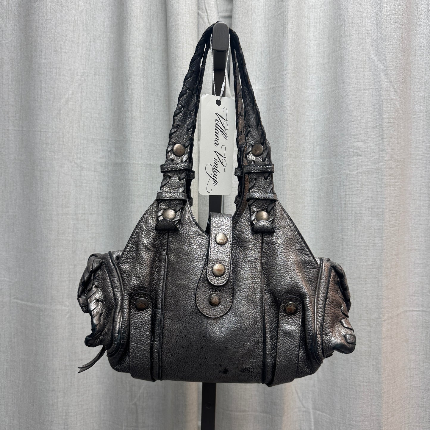 Chloé Silver Leather Silverado Bag
