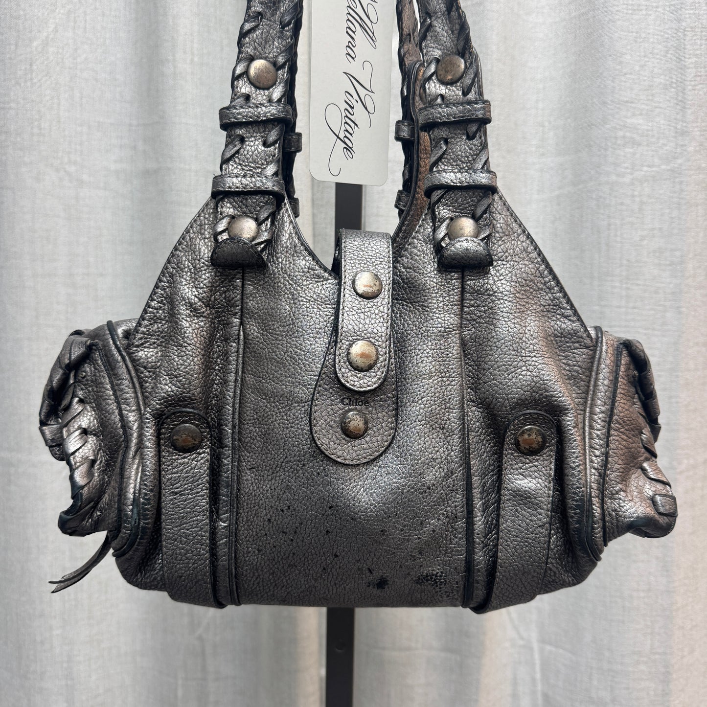 Chloé Silver Leather Silverado Bag