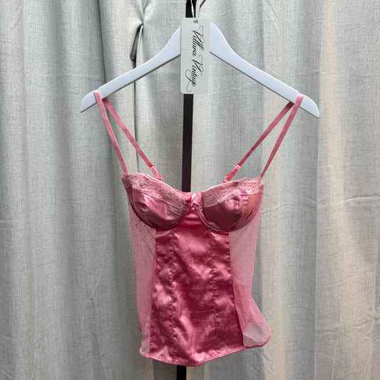 D&G Pink Silk Bustier Corset Top