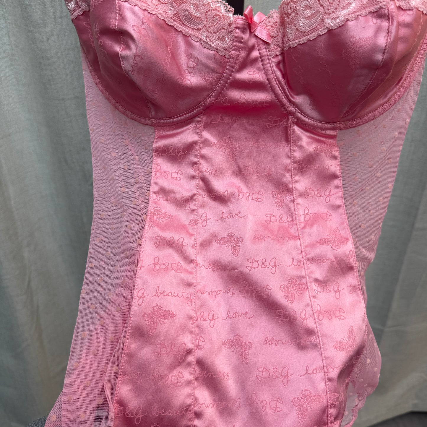 D&G Pink Silk Bustier Corset Top