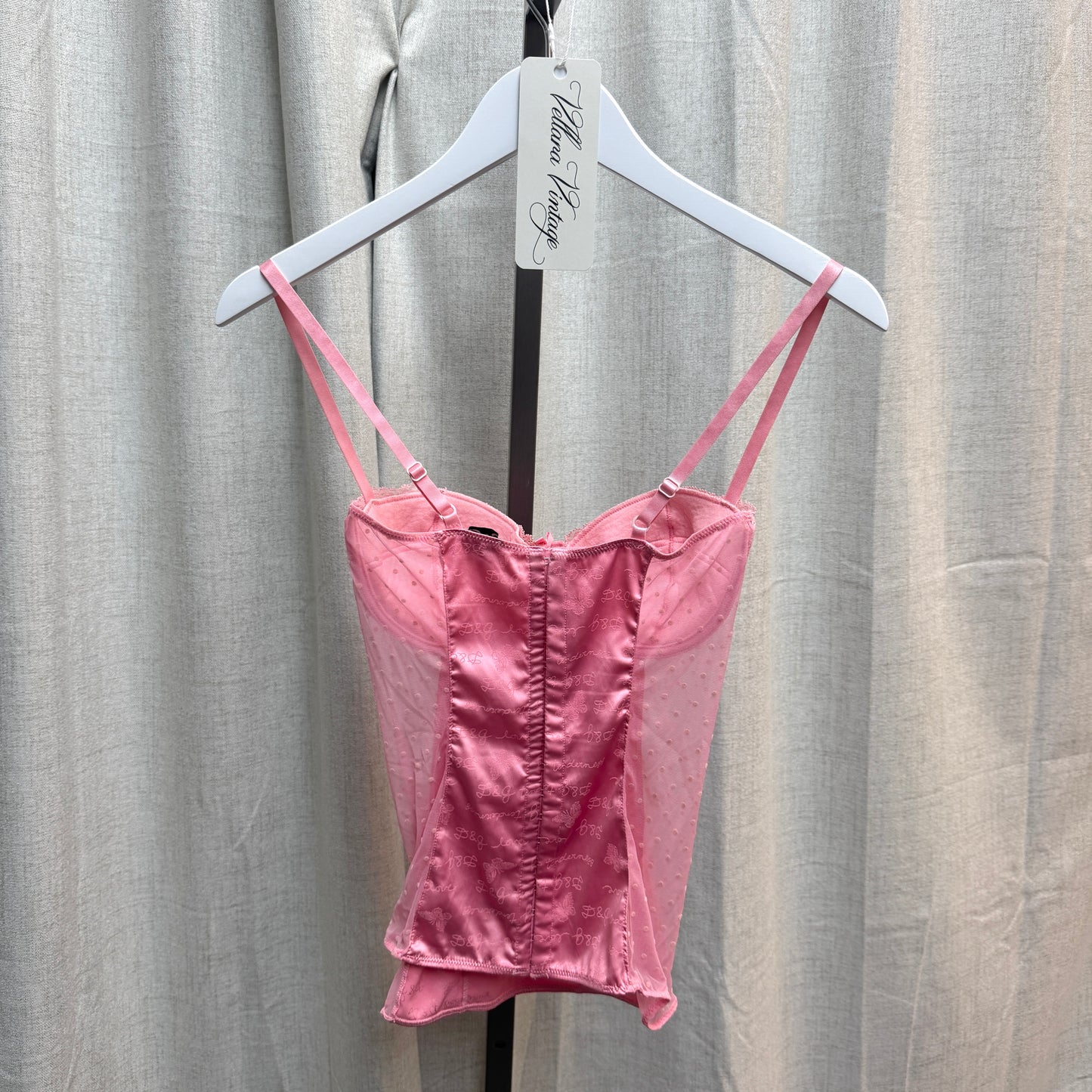 D&G Pink Silk Bustier Corset Top