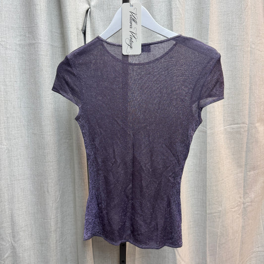 Class by Roberto Cavalli Shimmery Purple Short Sleeve Top