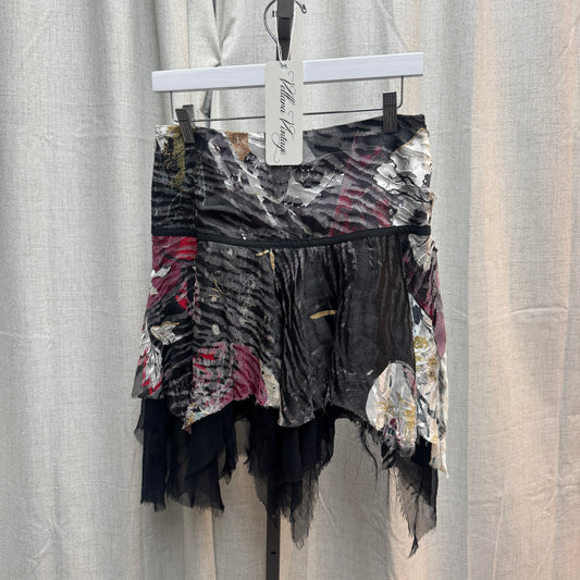 Just Cavalli Silk Layered Abstract Skirt