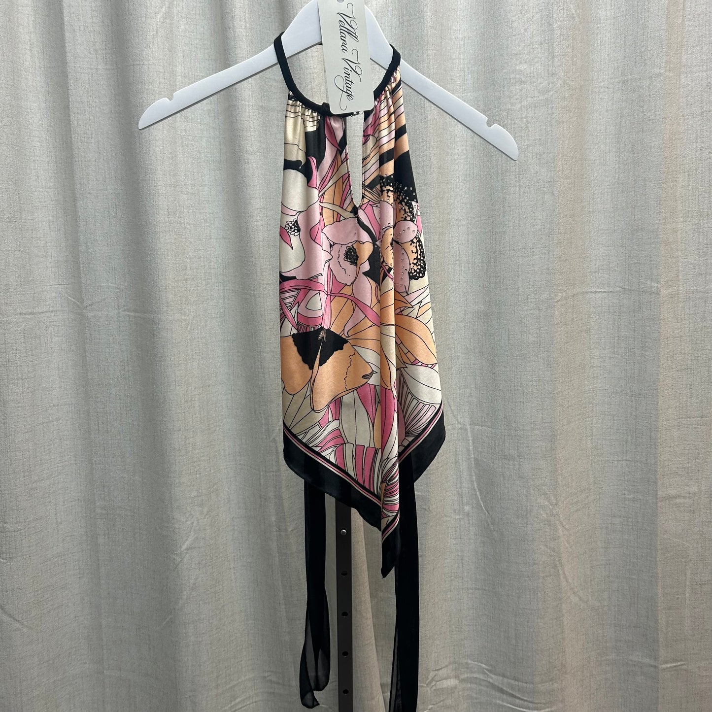 Morgan de Toi Pink Floral Tie Scarf Top