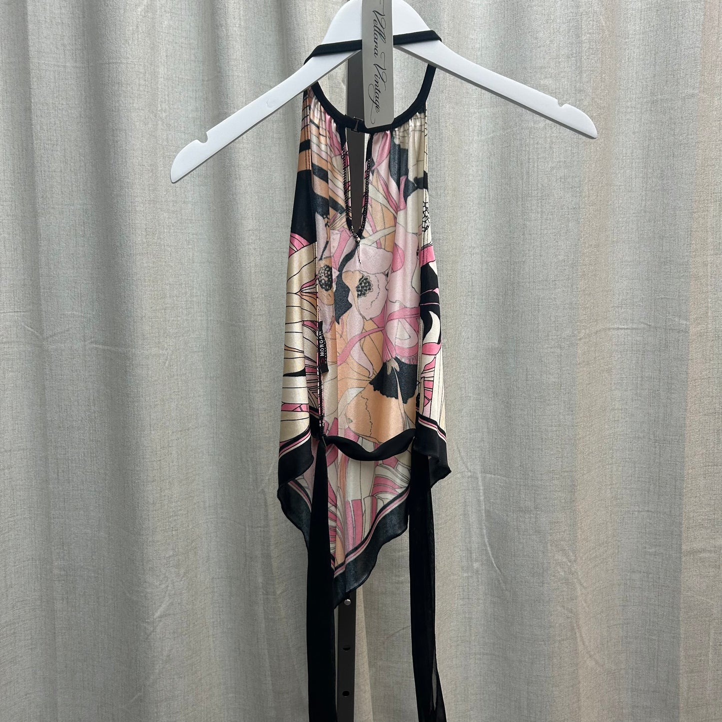 Morgan de Toi Pink Floral Tie Scarf Top