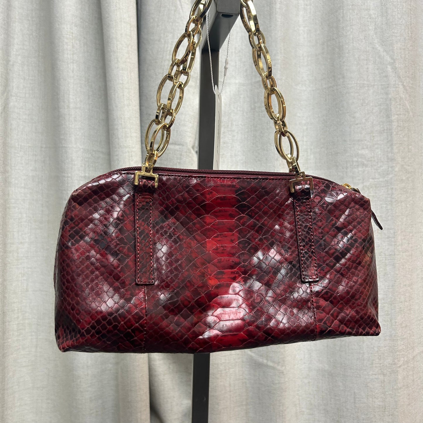 Red Snake Patterned Gold Purse