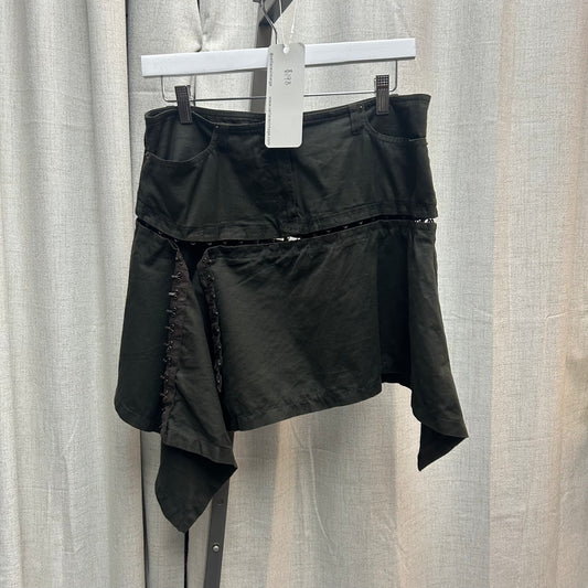 Plein Sud Black Eyelet Hook Asymmetrical Skirt