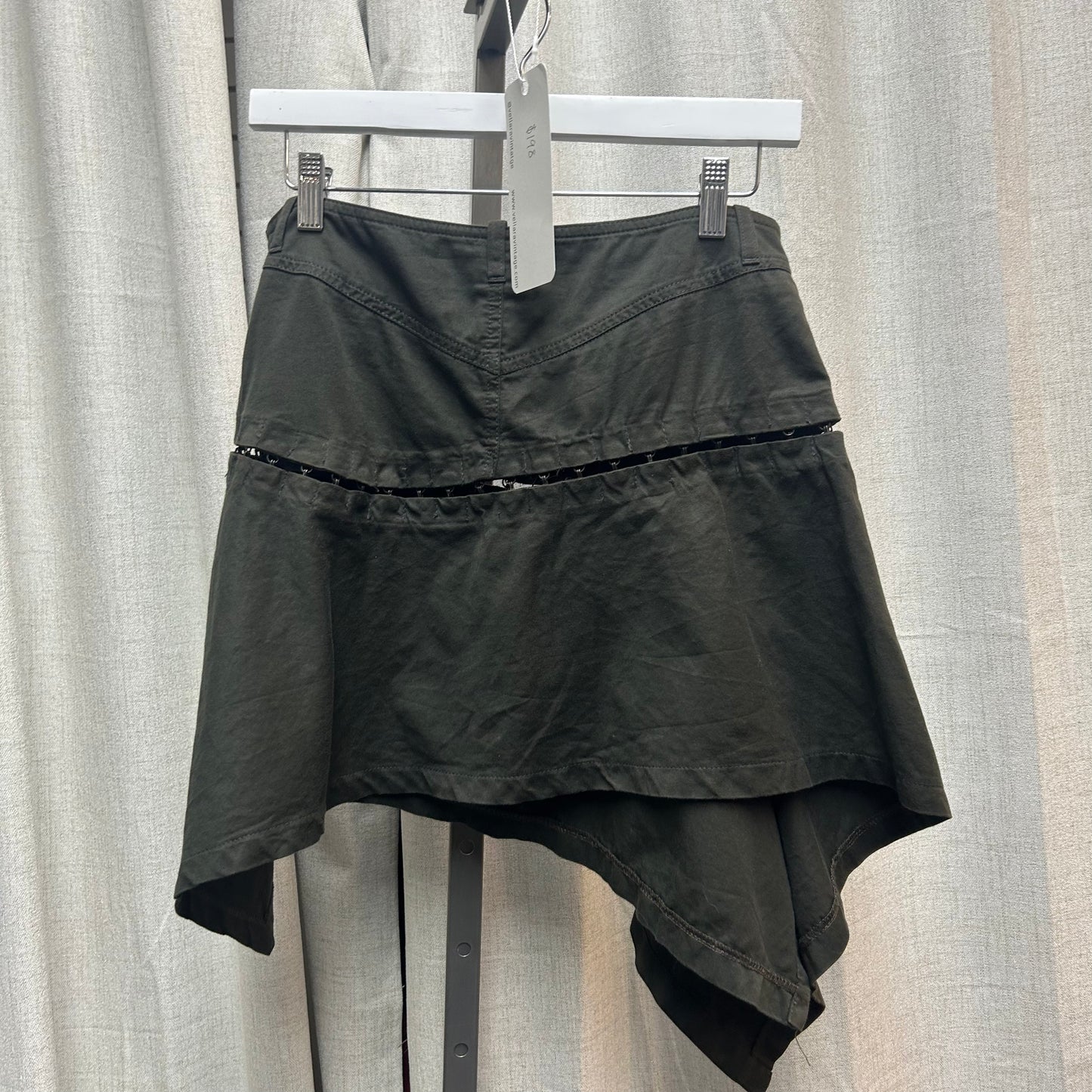 Plein Sud Black Eyelet Hook Asymmetrical Skirt