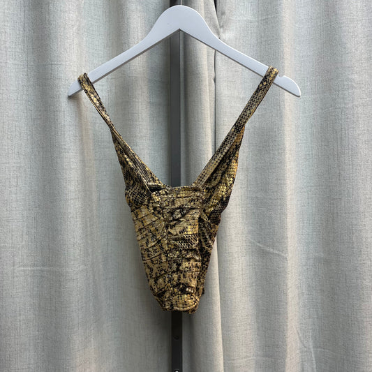 Roberto Cavalli Silk Snakeskin Pattern Racerback Tank Top